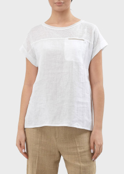 Лляна футболка Tonet білого кольору, фото