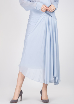 Шелковая юбка Rochas с вставкой плиссе, фото