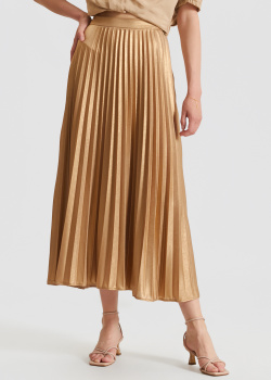 Плиссированная юбка Twin-Set с золотистым отливом, фото
