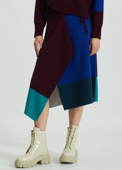 Асимметричная юбка-миди Kenzo из смесовой шерсти, фото