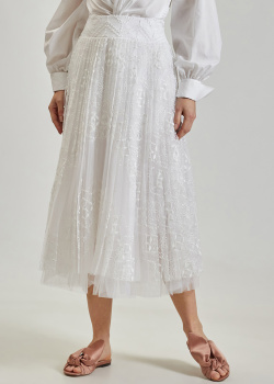 Многослойная юбка Ermanno Sсervino белого цвета, фото