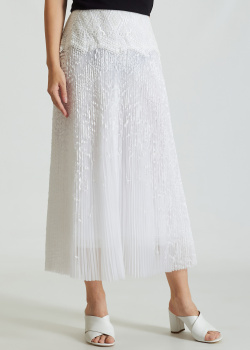 Плиссированная юбка Ermanno Scervino белого цвета, фото