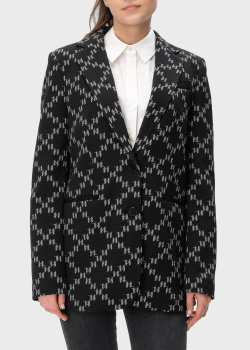 Черный пиджак Karl Lagerfeld с ромбовидным узором, фото