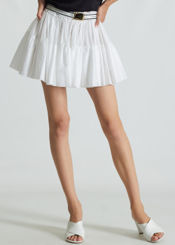 Расклешенная юбка Alexandre Vauthier белого цвета, фото