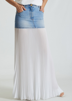 Комбинированная юбка Balmain длины макси, фото