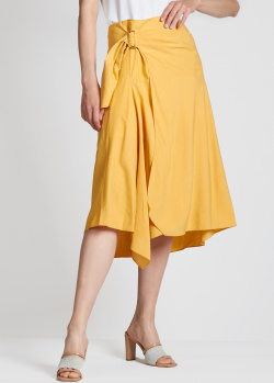 Желтая юбка-миди Vince асимметричного кроя, фото