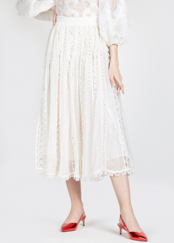 Белая юбка Zimmermann с кружевными вставками, фото