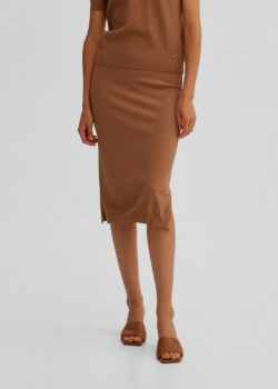 Трикотажная юбка GD Cashmere Tinto коричневого цвета, фото