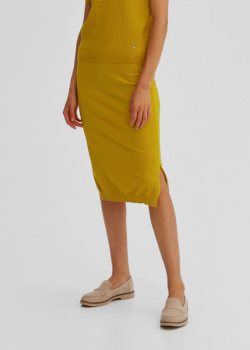 Трикотажная юбка GD Cashmere Tinto горчичного цвета, фото