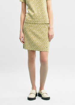 Трикотажная юбка GD Cashmere оливкового цвета, фото