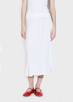Трикотажная юбка GD Cashmere белого цвета, фото