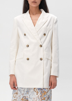 Двубортный пиджак Ermanno Ermanno Scervino белого цвета, фото
