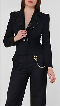Черный пиджак Frankie Morello с блестками, фото