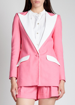 Розовый пиджак Hebe Studio с контрастными деталями, фото