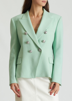 Шерстяной пиджак Balmain зеленого цвета, фото