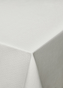 Жаккардовая белая скатерть с акриловым покрытием Aitana Louvre 160х300см, фото