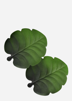 Подставки под посуду VdE в форме листьев Калатеи 2шт 39х45см, фото