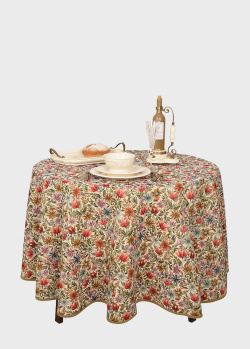 Гобеленовая скатерть с пропиткой Villa Grazia Premium Полевые цветы 160см, фото