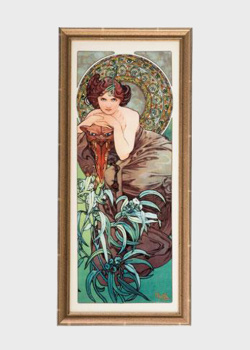 Репродукция картины Goebel Artis Orbis Alphonse Mucha Emerald Limited Edition 18х38см, фото