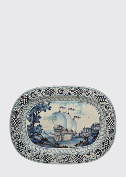 Настенная декоративная тарелка-блюдо с морской тематикой C.Leona 69х50,5см, фото