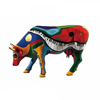 Статуэтка коровы Cow Parade Moosicowly Speaking с рисунком пианино, фото