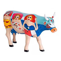 Коллекционная статуэтка коровы Cow Parade Fun Seeker с рисунком женщин, фото