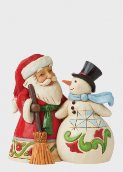 Статуетка Санта та Сніговик Enesco Heartwood Creek Santa with Snowman 12см, фото