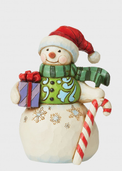 Статуетка Сніговик Enesco Heartwood Creek Snowman with Gift 9см, фото