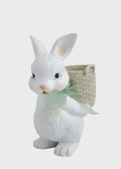 Статуэтка декоративная H. B. Kollektion Кролик с плетенной корзинкой 24,5см, фото