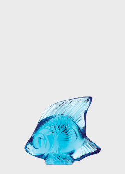 Кришталева фігурка Lalique Fauna Fish блакитного кольору, фото