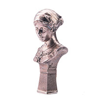 Серебряная фигура Оникс ручной работы Бюст девушки в платке, фото