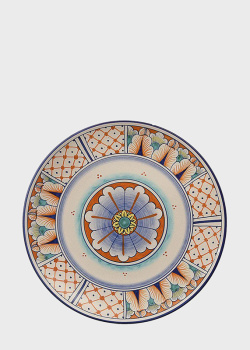Тарілка декоративна з різнокольоровим орнаментом L'Antica Deruta 31см, фото