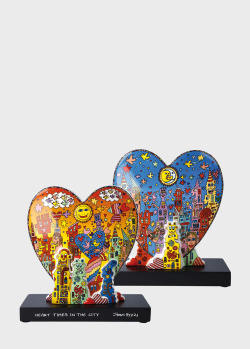 Фігурка на дерев'яній основі Goebel Pop Art James Rizzi Heart times in the City 23см, фото