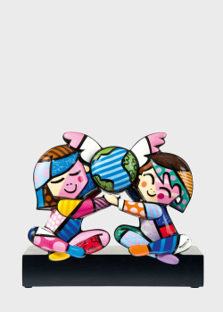 Фарфоровая статуэтка на деревянной основе Goebel Pop Art Romero Britto Children Of The World Limited Edition, фото