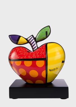Разноцветная фигурка из фарфора на деревянной основе Goebel Pop Art Romero Britto Big Apple 17см, фото