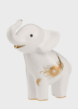 Фарфоровая фигурка слона белого цвета Goebel Elephant De Luxe Ajok, фото
