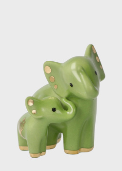 Зеленая фигурка Goebel Mini Elephants in Love 6см, фото
