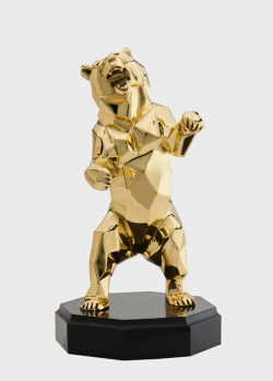 Золотиста статуетка Vizuri Полігональна Ведмідь 18см, фото
