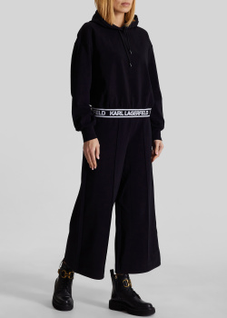 Чорний костюм Karl Lagerfeld із широкими брюками, фото