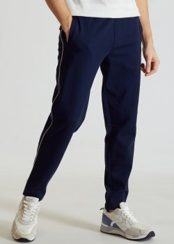 Синие спортивные штаны Fred Mello с белой боковой окантовкой, фото