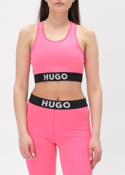 Розовый топ Hugo Boss Hugo с логотипом, фото