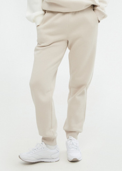 Спортивні джогери з начосом GD Cashmere бежевого кольору, фото