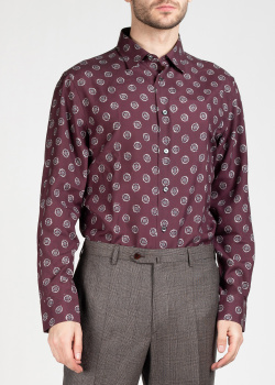 Бордовая рубашка Brioni с принтом, фото