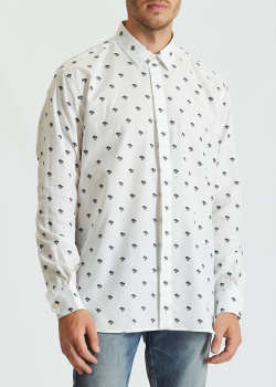 Белая рубашка Saint Laurent с принтом в виде пальм, фото