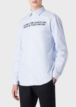 Полосатая рубашка Emporio Armani с вышивкой, фото