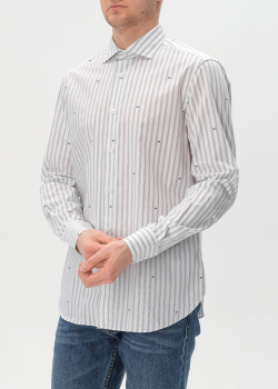 Полосатая рубашка Emporio Armani белого цвета, фото