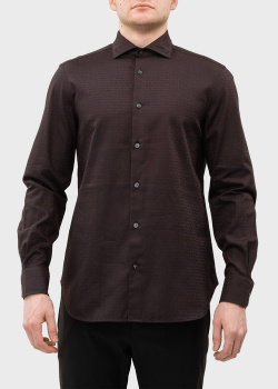 Приталенная рубашка Emporio Armani коричневого цвета, фото