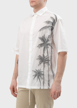 Белая рубашка Emporio Armani с рисунком пальм, фото