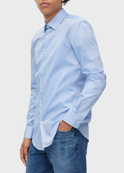 Приталена сорочка Hugo Boss Hugo блакитного кольору, фото