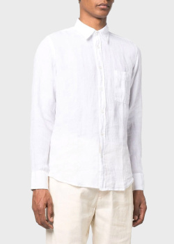 Льняная рубашка Hugo Boss с накладным карманом, фото
